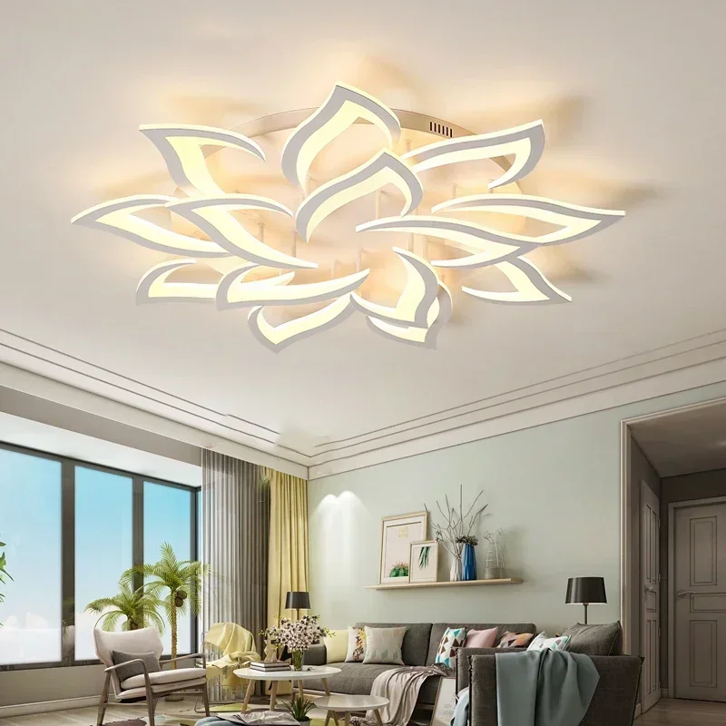 Interior Design Kitchen And Living Room - โคมระย้ากลีบดอก LED ของนักออกแบบโคมไฟห้องครัวห้องรับแขกห้องนอนทันสมัยโคมไฟภายในบ้านโคมไฟตกแต่งชั้นสูงหรูหรา