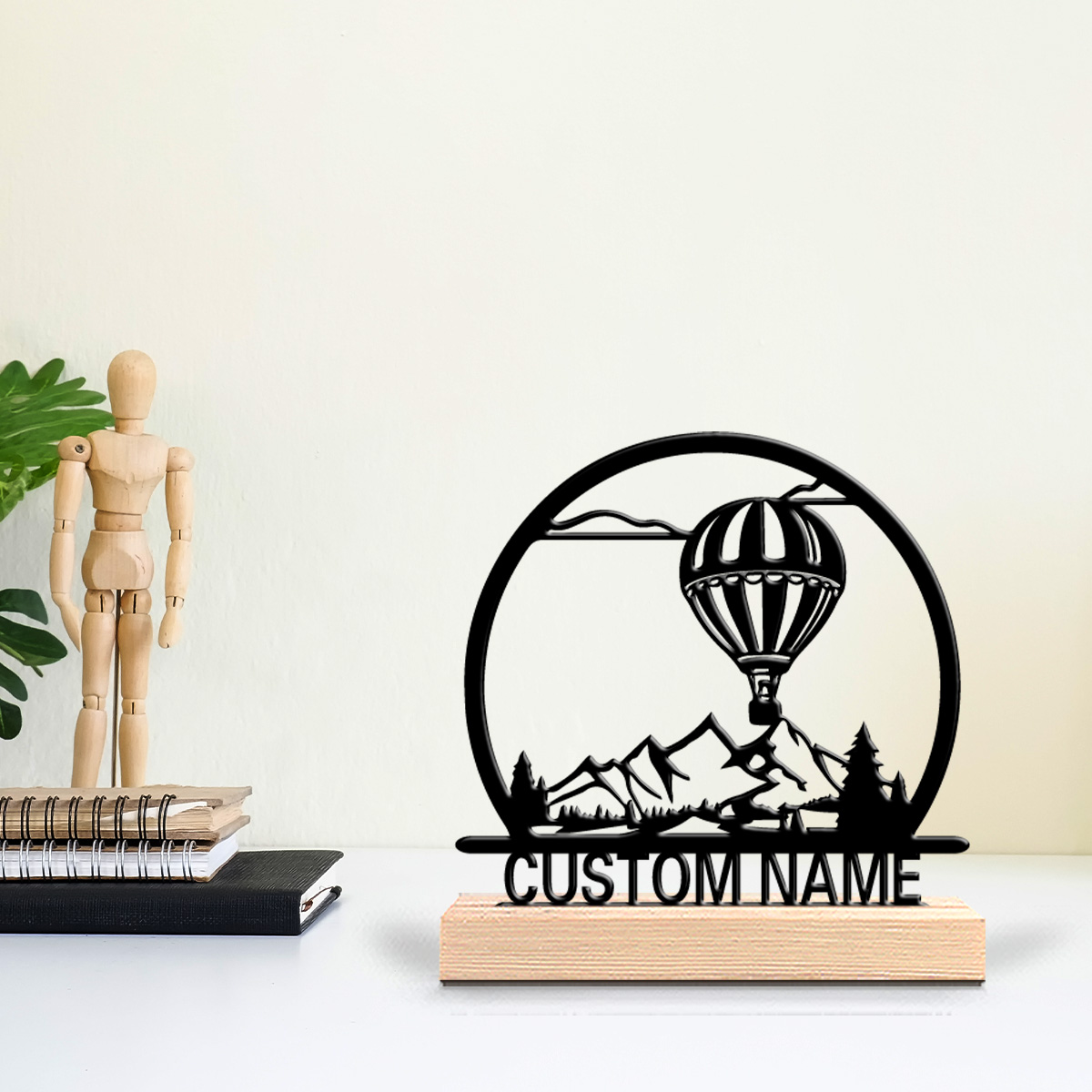 Interior Design Office - บอลลูนลมร้อน 1 ชิ้น ป้ายชื่อสั่งทำ รูปปั้นโลหะ ของตกแต่งงานศิลปะ