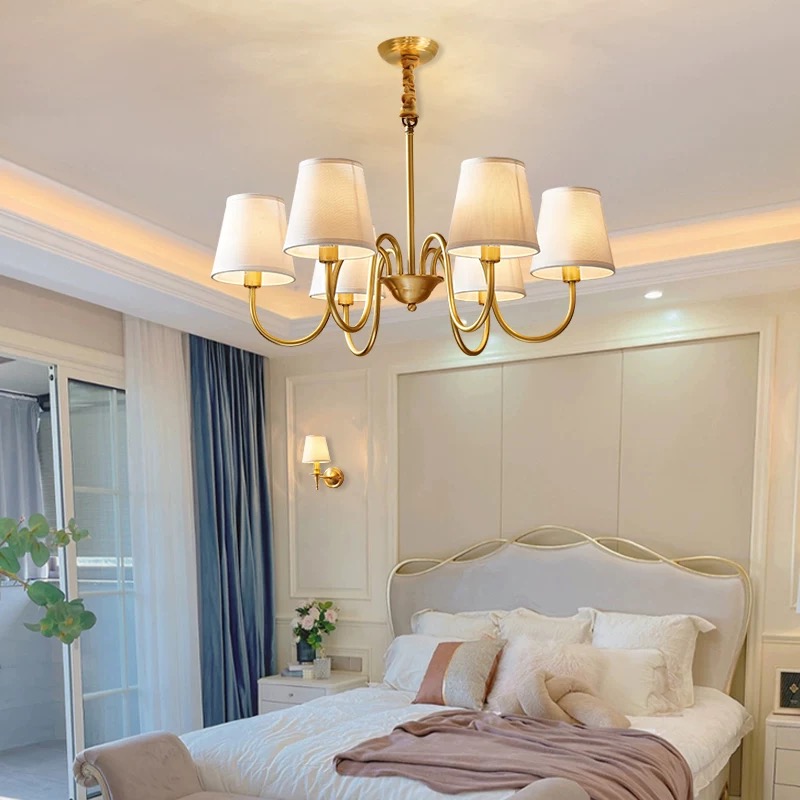 Interior Design Kitchen And Living Room - ทองแดงโคมระย้าสําหรับห้องนั่งเล่นห้องนอนห้องครัวภายในสไตล์อเมริกันออกแบบแขวนโคมไฟทองเหลืองจี้ Ligh