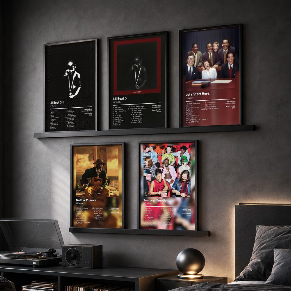 Interior Design Poster - ลิล วาย-ยัคตี้ อัลบั้มเพลงแร็พ ภาพวาด โปสเตอร์ผ้าใบลายอักษรวิจิตร สำหรับตกแต่งทางเดิน