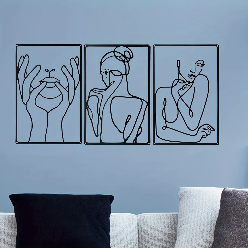 การตกแต่งลายเส้นที่สวยงาม3ชิ้น - Interior Design Home บทวิจารณ์และราคา