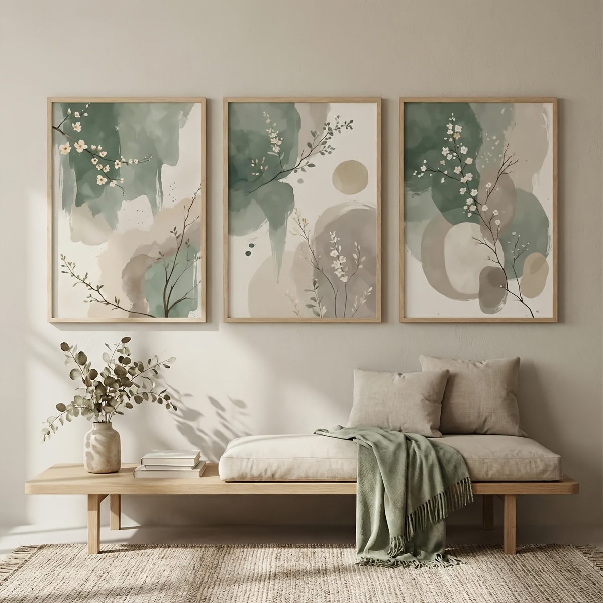 ภาพพิมพ์บนผ้าใบลายใบไม้สไตล์ญี - Interior Design Office บทวิจารณ์และราคา