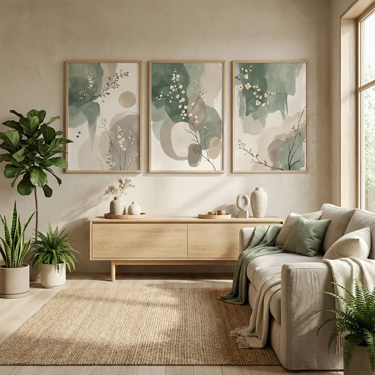 ภาพพิมพ์บนผ้าใบลายใบไม้สไตล์ญี - Interior Design Office บทวิจารณ์และราคา
