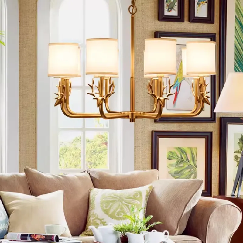 โคมไฟระย้าทองแดงสำหรับห้องนั่ง - Interior Design Kitchen And Living Room บทวิจารณ์และราคา