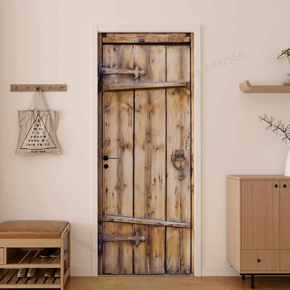 สติกเกอร์ประตูไม้ลายไม้เทียม ฟ - Interior Design Home บทวิจารณ์และราคา