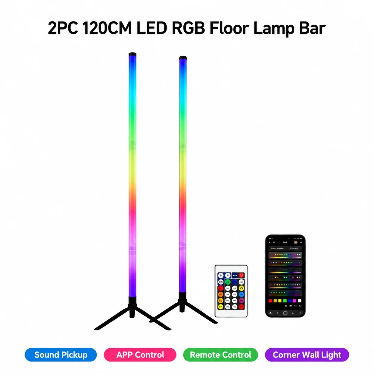 โคมไฟตั้งพื้น RGB ขนาด 120 ซม. - Interior Design Room บทวิจารณ์และราคา