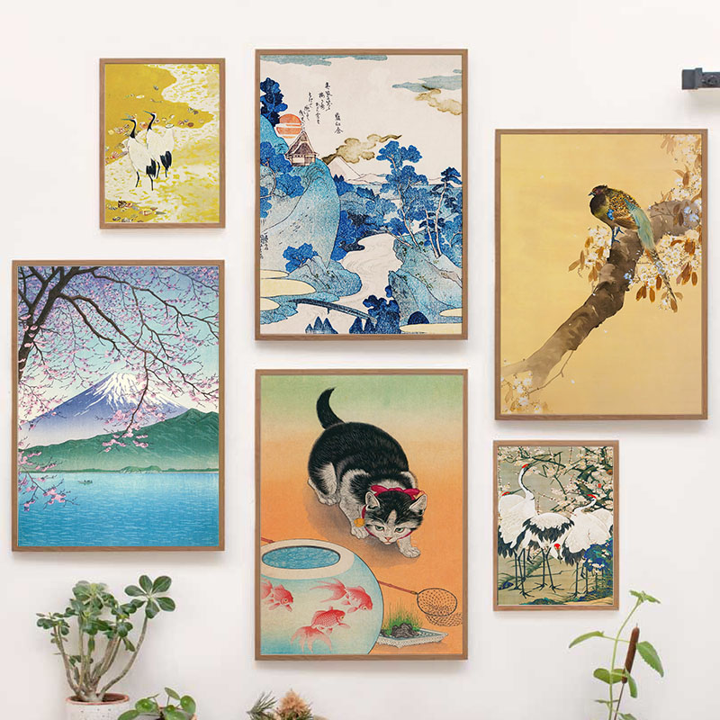 ภาพพิมพ์บนผ้าใบของคาตสึชิกะ โฮ - Interior Design Home บทวิจารณ์และราคา