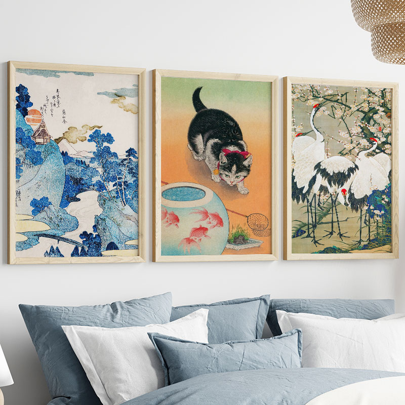 ภาพพิมพ์บนผ้าใบของคาตสึชิกะ โฮ - Interior Design Home บทวิจารณ์และราคา